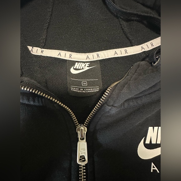 NIKE Air Women's 3X Hooded Sweatshirt Full Zip Black Fleece Hoodie DM1771-010 - Picture 4 of 10